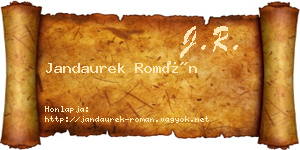 Jandaurek Román névjegykártya